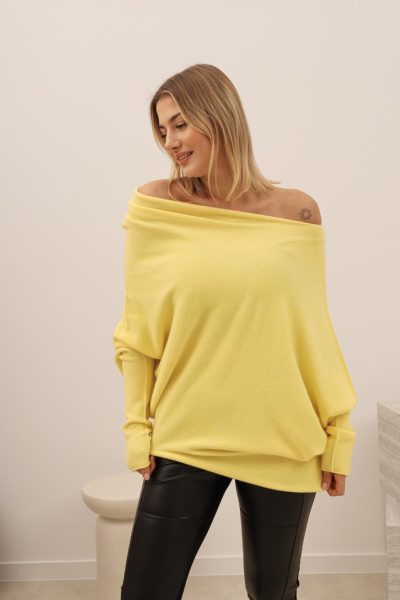 Sweter krzywy – Żółty, UNI