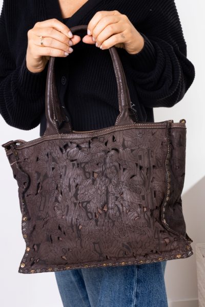 Torba wycinane kwiaty – Czekolada, Duży