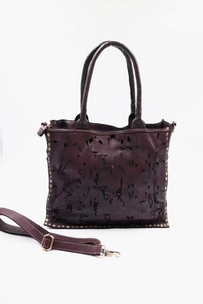 Torba wycinane kwiaty – Wino, Duży