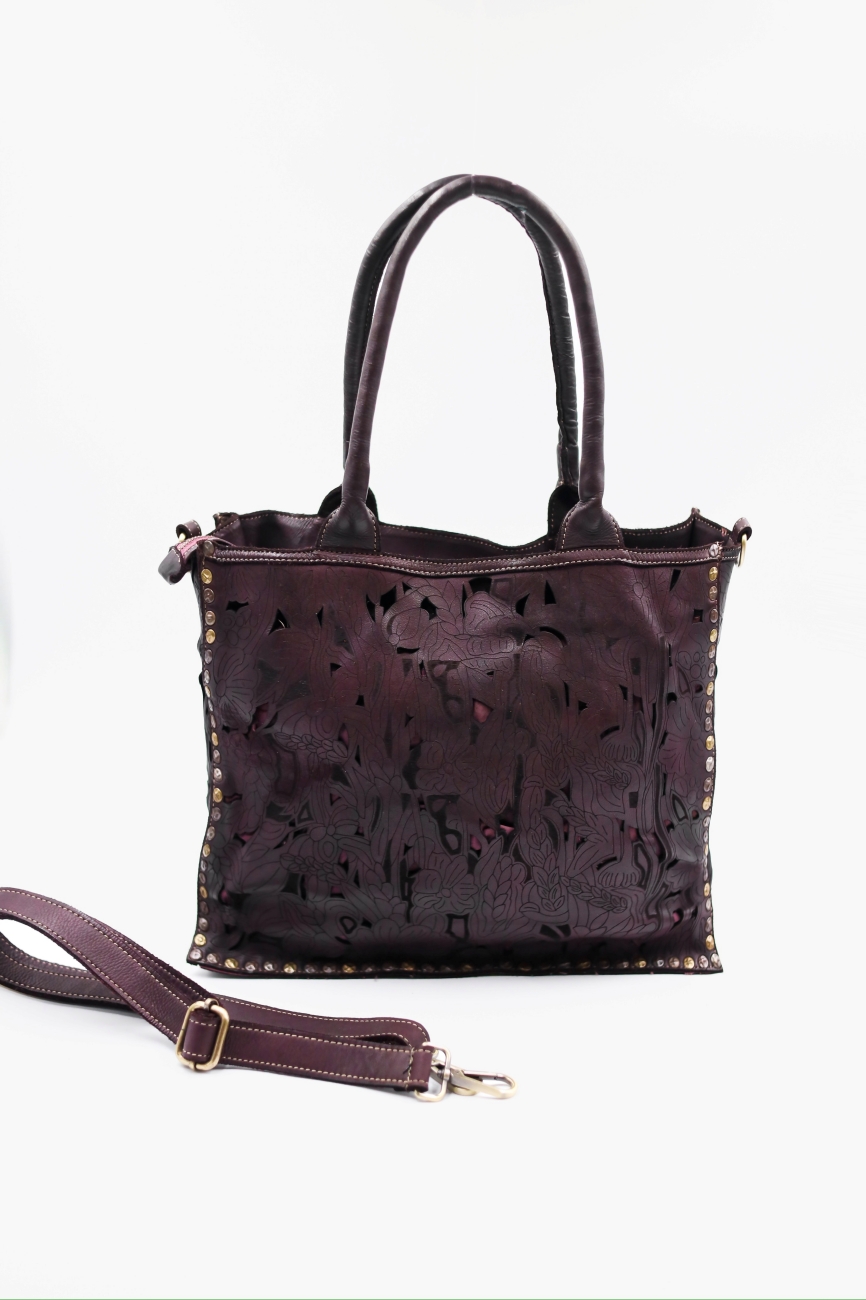 Torba wycinane kwiaty – Wino, Duży