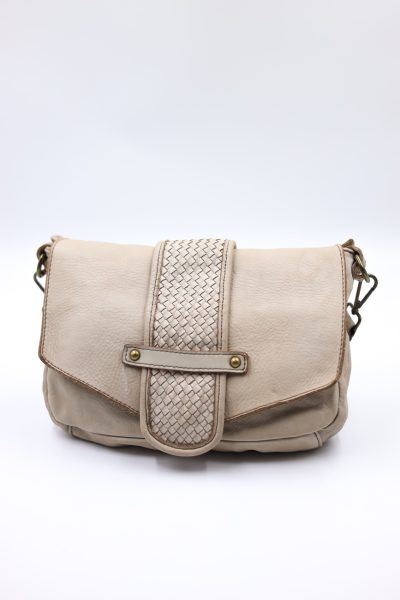 Torebka język pleciony – Beż, Średni