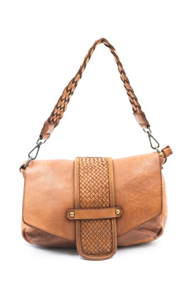 Torebka język pleciony – Camelowy, Średni