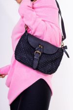 Torebka klapka sprzączka magnes – Czarny, Mały