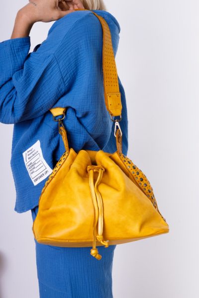 Torebka worek bok ćwieki – Musztarda, Mały