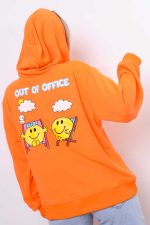 Bluza kaptur Out Of Office – Pomarańcz neon, UNI