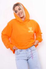 Bluza kaptur Out Of Office – Pomarańcz neon, UNI