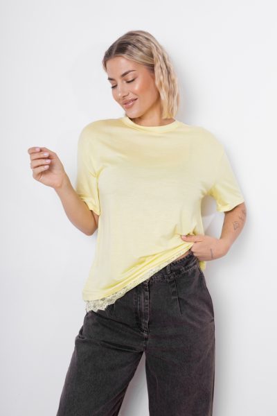 Bluzka dół koronka – Żółty, UNI