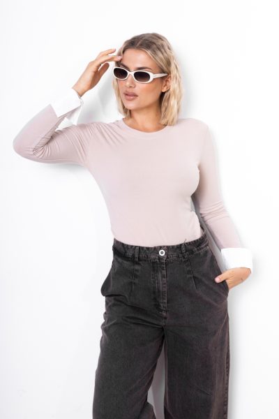 Bluzka mankiet – Beż, UNI