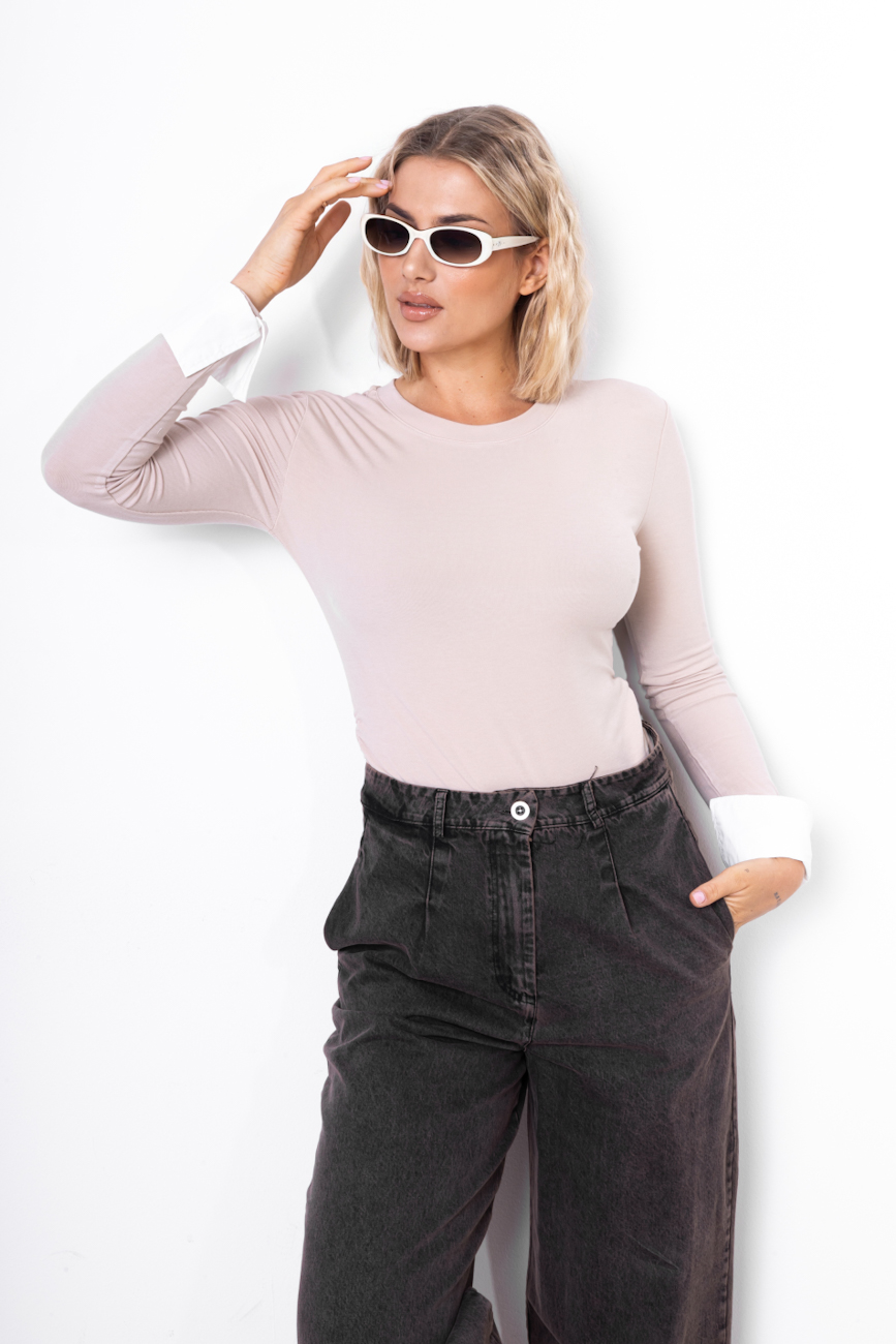 Bluzka mankiet – Beż, UNI