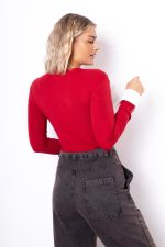 Bluzka mankiet – Czerwony, UNI