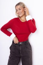 Bluzka mankiet – Czerwony, UNI