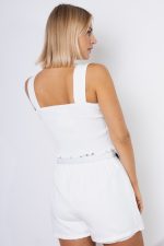 Komplet topik+spódnico-spodenki – Biały, UNI