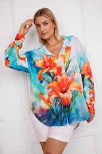 Koszula Flowers – Turkus, UNI
