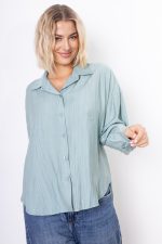 Koszula pionowe gniecenia – Pistacja, UNI