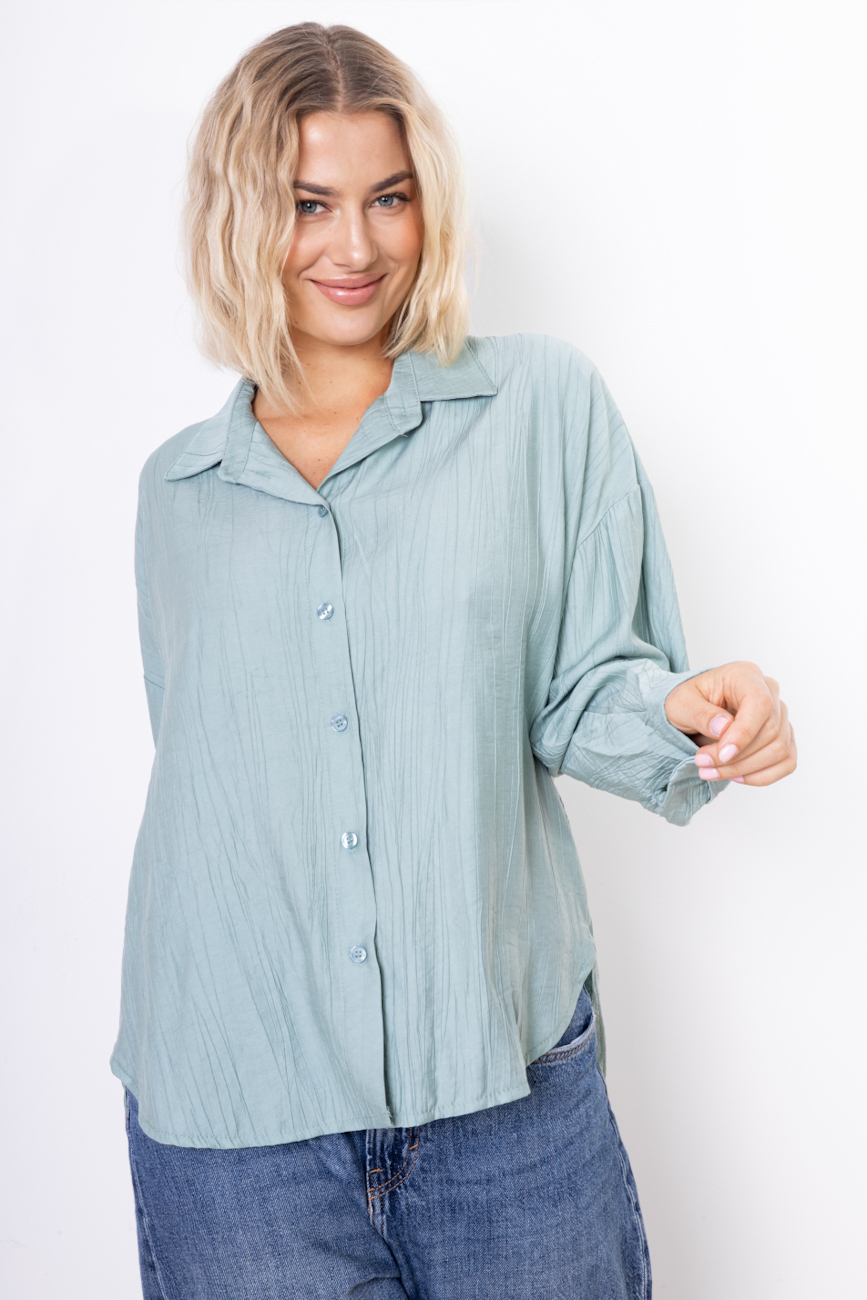 Koszula pionowe gniecenia – Pistacja, UNI