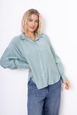 Koszula pionowe gniecenia – Pistacja, UNI