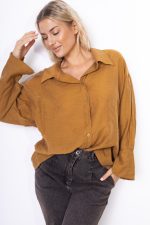 Koszula tył wiązanie – Camelowy, UNI