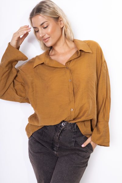 Koszula tył wiązanie – Camelowy, UNI