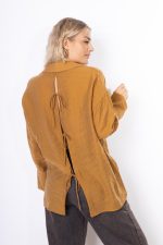 Koszula tył wiązanie – Camelowy, UNI