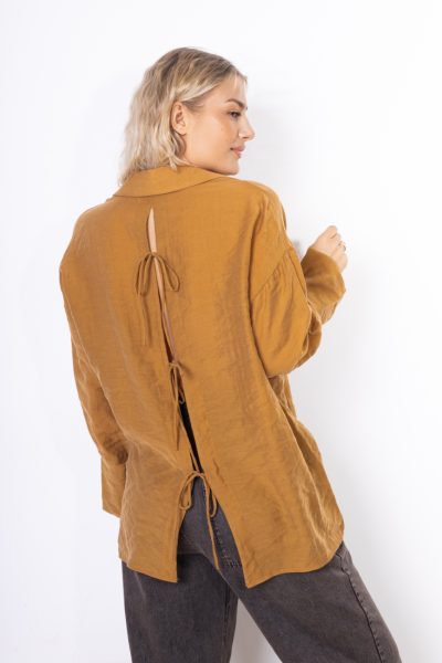 Koszula tył wiązanie – Camelowy, UNI