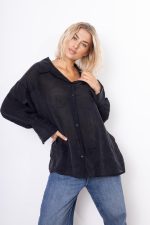 Koszula tył wiązanie – Czarny, UNI