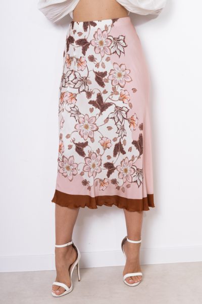 Spódnica bok kwiaty – Puder, UNI