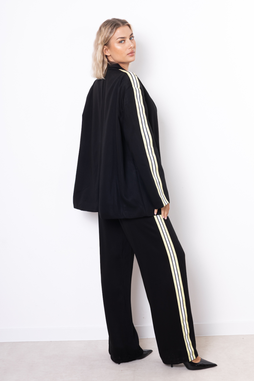 Spodnie kant lampasy – Czarny, S