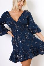 Sukienka cekiny Maggio – Granat, UNI