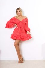 Sukienka cekiny Maggio – Koral, UNI