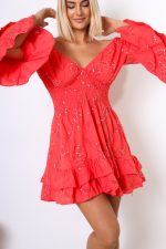 Sukienka cekiny Maggio – Koral, UNI