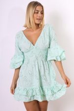 Sukienka cekiny Maggio – Miętowy, UNI