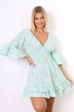 Sukienka cekiny Maggio – Miętowy, UNI