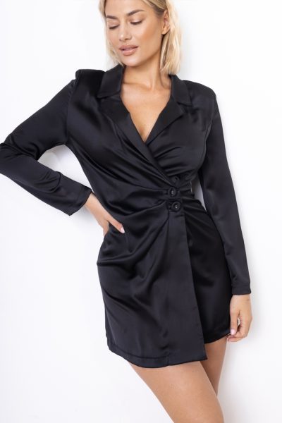 Sukienka satynowa – Czarny, M