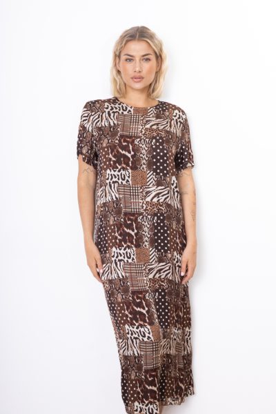 Sukienka zebra/pantera – Czekolada, UNI