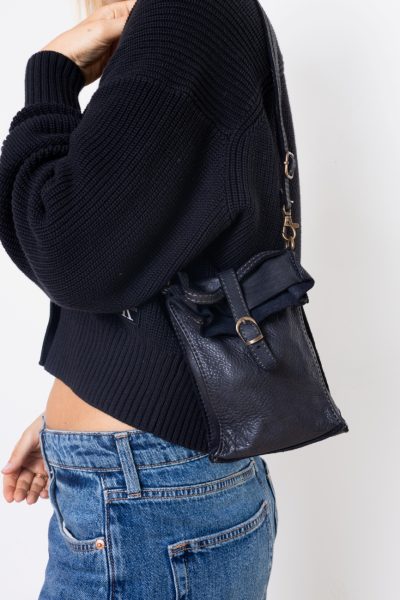 Torebka mała sprzączka – Czarny, Mały