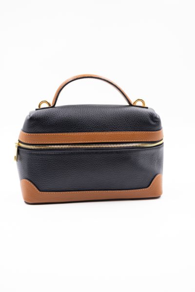 Torebka mały kuferek – Czarny/camel, Mały