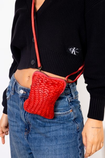 Torebka reporterka pleciona – Czerwony, Mały
