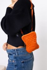 Torebka reporterka pleciona – Pomarańczowy, Mały