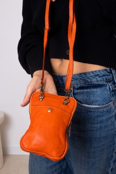 Torebka reporterka pleciona – Pomarańczowy, Mały