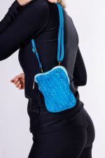 Torebka reporterka pleciona – Turkus, Mały
