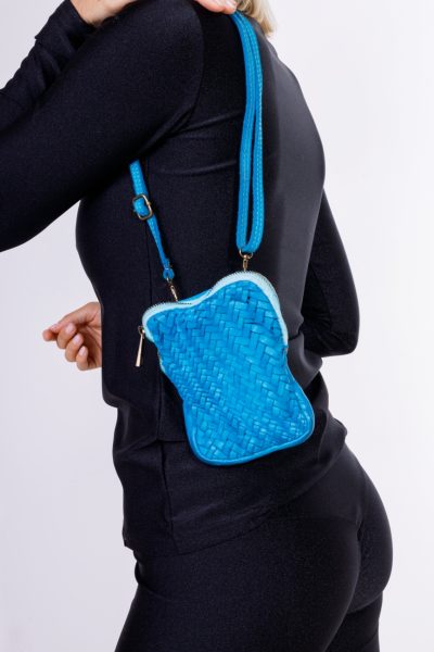 Torebka reporterka pleciona – Turkus, Mały