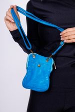 Torebka reporterka pleciona – Turkus, Mały