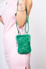 Torebka reporterka pleciona – Zielony, Mały