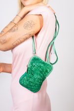 Torebka reporterka pleciona – Zielony, Mały