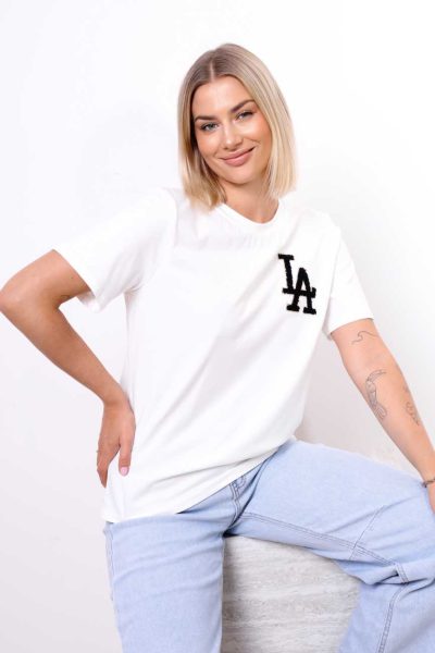 T-shirt LA – Biały, UNI