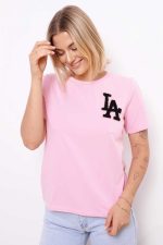 T-shirt LA – Różowy, UNI