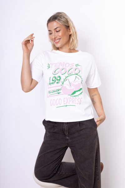 T-shirt Temos coco – Ecru, UNI