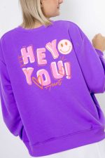 Bluza emotka Hey You – Fiolet, UNI