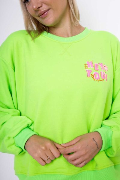 Bluza emotka Hey You – Limonka neon, UNI