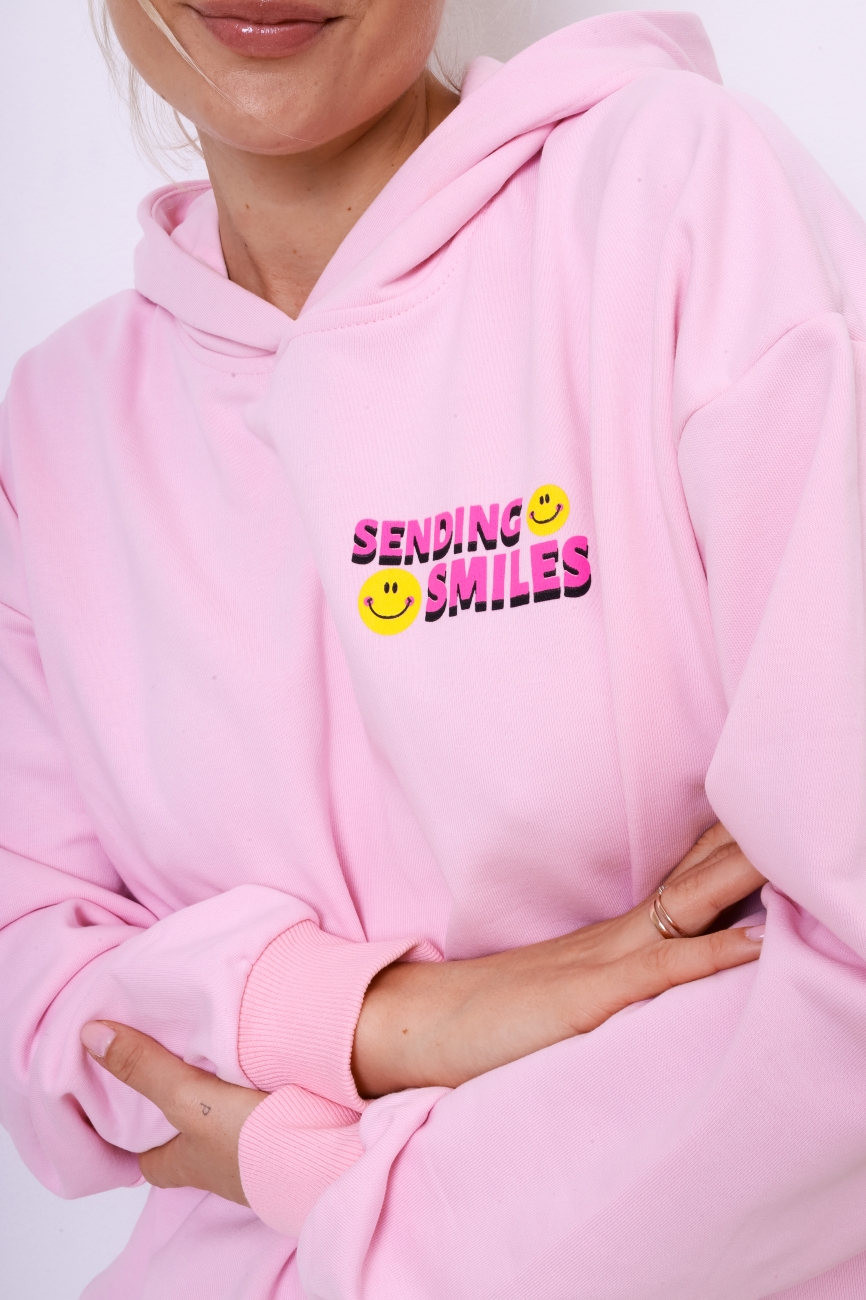 Bluza kaptur Sending Smiles duża – Puder, UNI Bluza kaptur Sending Smiles duża – Puder, UNI